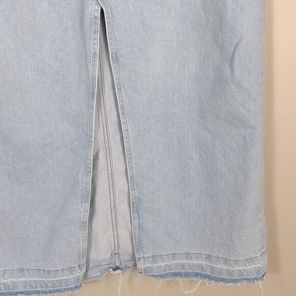 Zara Denim Jean Maxi Skirt Light Wash Size Large - Picture 3 of 7